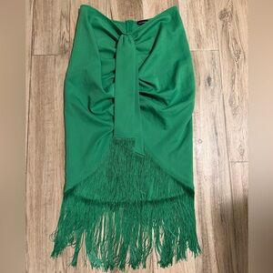 PrettyLittleThing Vibrant Green Fringe Skirt